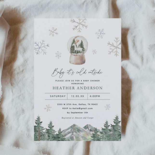 Snowflake Winter Wonderland Winter Baby Shower Inbjudningar (Skapare uppladdad)