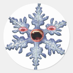 Snowflake Zombie! Distress Round Stickers Runt Klistermärke