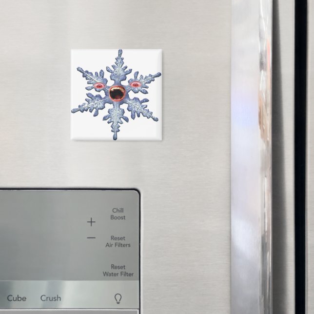 Snowflake Zombie! Kvadratisk magnet (In Situ (Fridge))