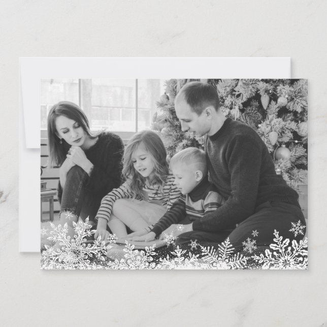 SnowflakeCustom Photo Merry och Bright jul Julkort (Framsida)