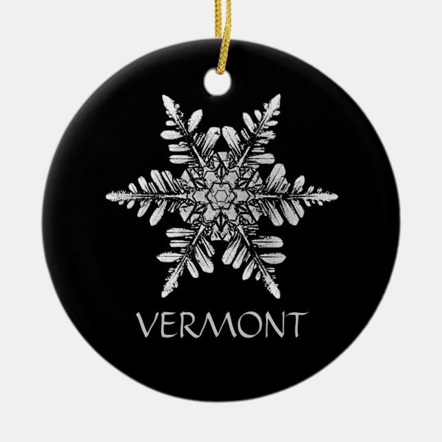 Snowflakefotoprydnad som ska skräddarsy julgransprydnad keramik (Framsidan)