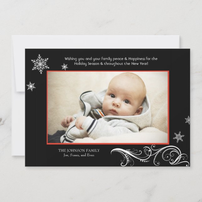 Snowflakeharmoni - fotohelgdagkort julkort (Framsida)