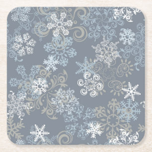 Snowflakemönster Underlägg Papper Kvadrat