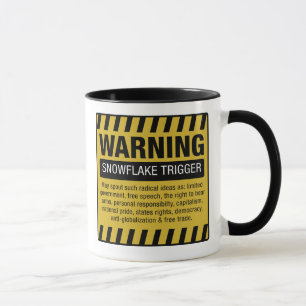 Snowflaken startar varningsmuggen mugg