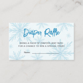 Snowflakes Boy Baby Shower Diaper Raffle Ticket Tilläggskort