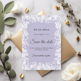 Snowflakes dusty lavender winter wedding spara datumet