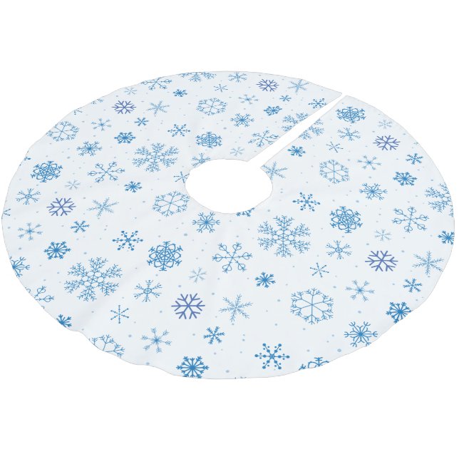 Snowflakes  julgransmatta borstad polyester (Vinklad)