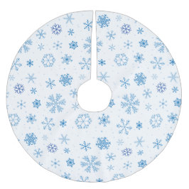 Snowflakes  julgransmatta borstad polyester