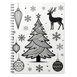 Snowflakes Line Art Notebook Anteckningsbok