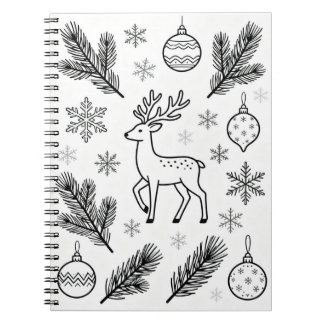 Snowflakes Line Art Notebook Anteckningsbok