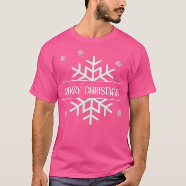 SNOWFLAKES MERRY CHRISTMAS T SHIRT (Framsida)