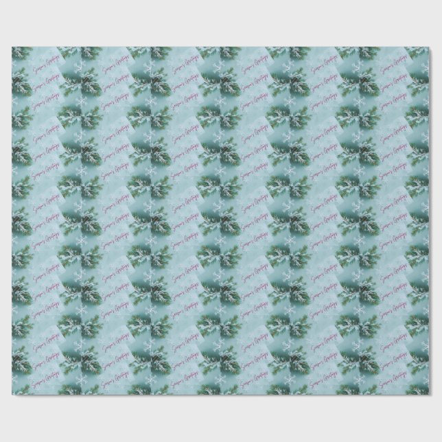 Snowflakes patterned gift wrap presentpapper (Platt)