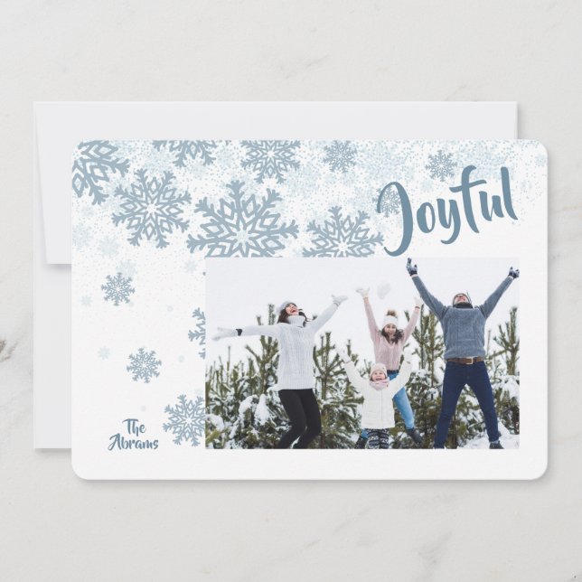Snowflakes Photo Holiday Greeting Card Julkort (Framsida)