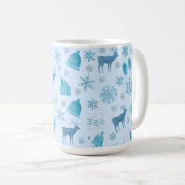 Snowflakes, Reindeer & Elegant Holiday Design Kaffemugg