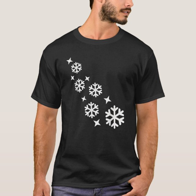 Snowflakes Store Snowflakes Stars Winter Sports  U T Shirt (Framsida)