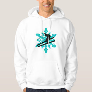 snowflakeskidåkning sweatshirt med luva