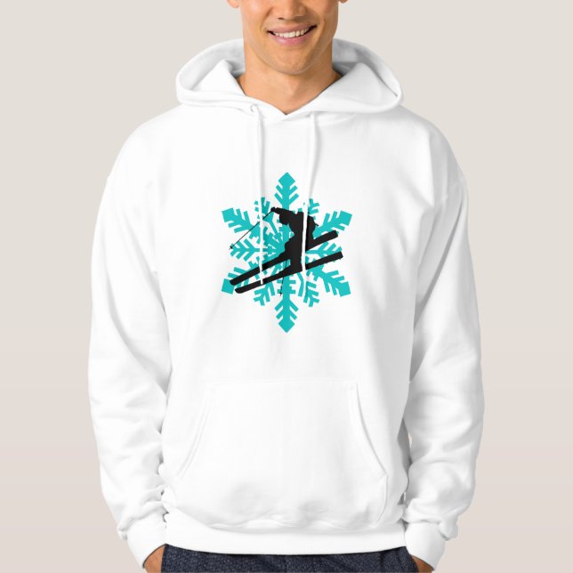 snowflakeskidåkning sweatshirt med luva (Framsida)