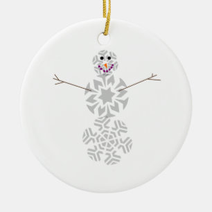 Snowflakesnögubbeprydnad Julgransprydnad Keramik