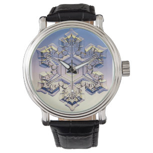 Snowflakevintageläder fäster klockan armbandsur