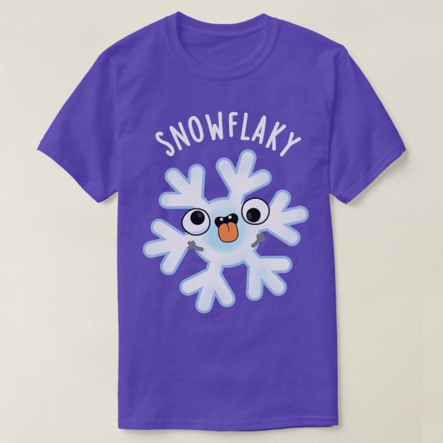 Snowflaky Funny Snö Flake Pun T Shirt (Design framsida)