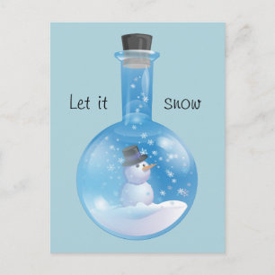 Snowglobe flaska helg vykort
