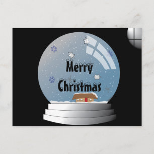 Snowglobe Illustration med vykort för Anpassningsb