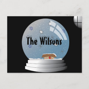 Snowglobe Illustration Vykort