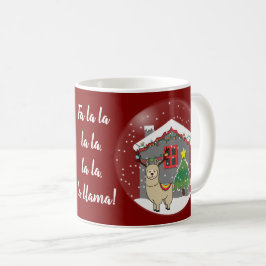Snowglobe Llama med julgranen & huset Kaffemugg