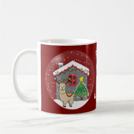 Snowglobe Llama med julgranen & huset Kaffemugg