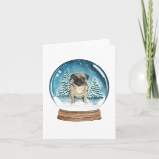 Snowglobe Pug Notecard Anteckningskort