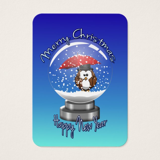 snowglobe uggla visitkort (Framsidan)