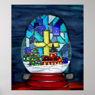 Snowglobe Whimsey Catholisk Helgdag Poster