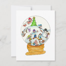 Snowglobe Winter Roligt Julkort