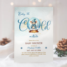 Snowglobe Winter Theme Baby Shower Inbjudningar