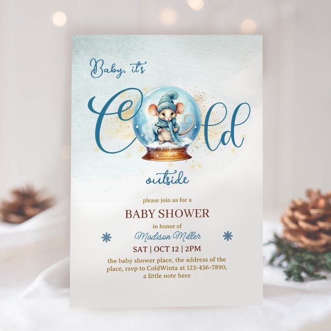 Snowglobe Winter Theme Baby Shower Inbjudningar (Skapare uppladdad)