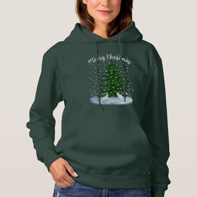 Snowhares och en grus träd T-Shirt Hoodie (Framsida)