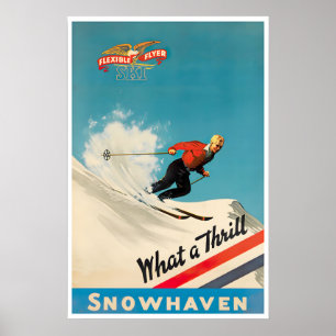 Snowhaven Art Vintage Idaho Skidposter Retro Poster