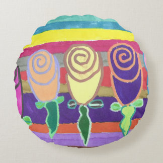 Snowie Roses Round Pillow Rund Kudde