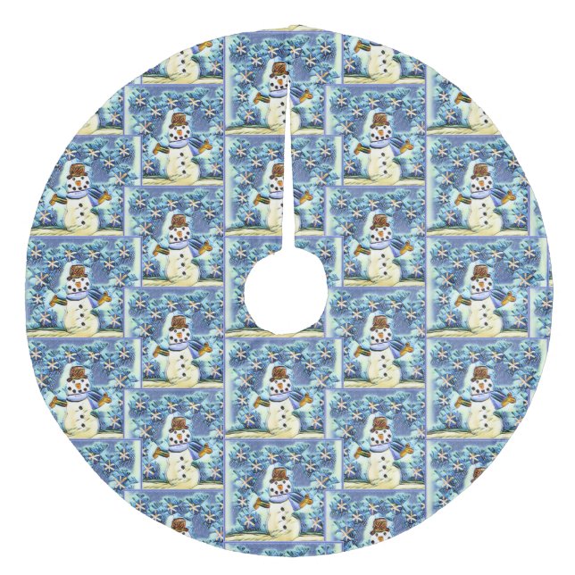 Snowie Snögubbe Julgransmatta Fleece (Framsidan)