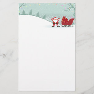 Snowing för god jul + Santa sleighbrevpapper Brevpapper