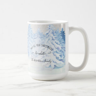 Snowing Forest Träd Hjort julfamilj Kaffemugg