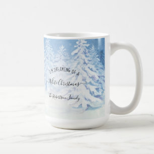 Snowing Träd Dreaming White Julfamilj Kaffemugg
