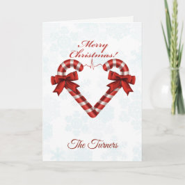 Snowjul Candy cane Heart Ekg Strip Helgkort