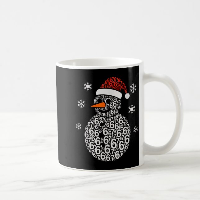 Snowman 67 Six Seven 6 7 Meme Christmas Funny Boy  Kaffemugg (Höger)