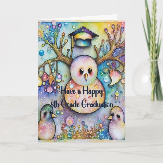 Snowman 8th Grade Graduation Card Kort (Framsida)
