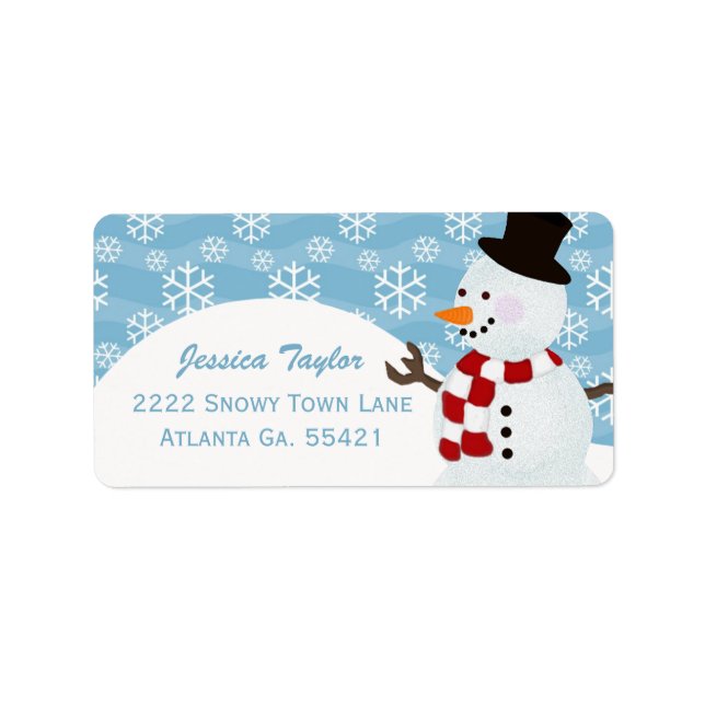 Snowman Address Labels Adressetikett (Framsidan)