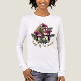 Snowman and Christmas Tree T Shirt