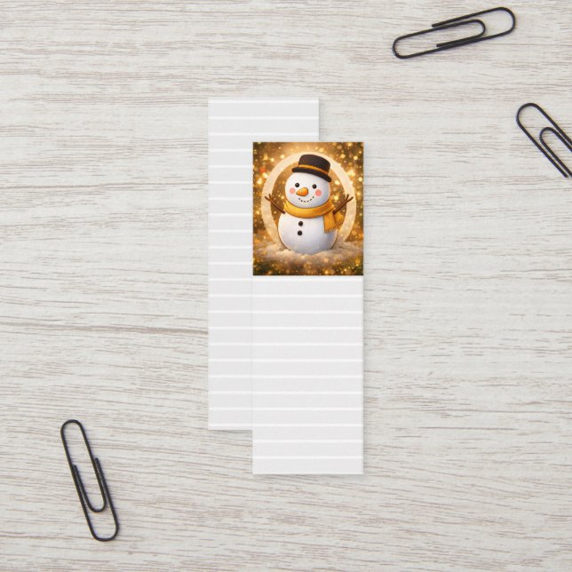 Snowman bookmark mini visitkort (Fram/Back In Situ)