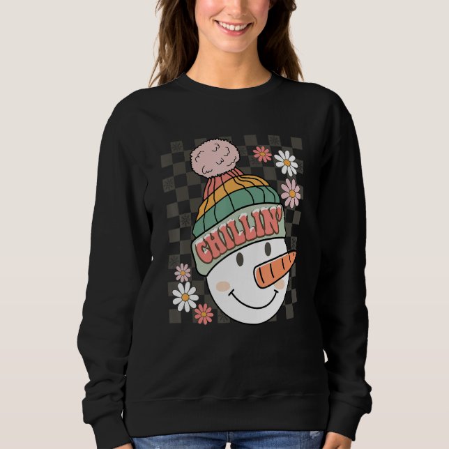 Snowman Christmas Chillin With My Snowmies Ugly T Shirt (Framsida)