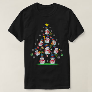 Snowman Christmas Tree Holiday Design T Shirt